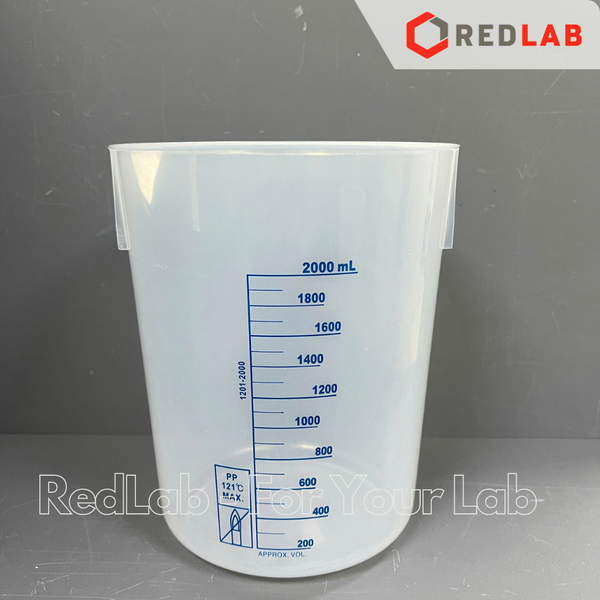 Ca nhựa PP không quai vạch in xanh ONELAB 50 100 250 500 1000 2000 3000 5000 ml, cốc đong thí nghiệm, chịu nhiệt, có VAT