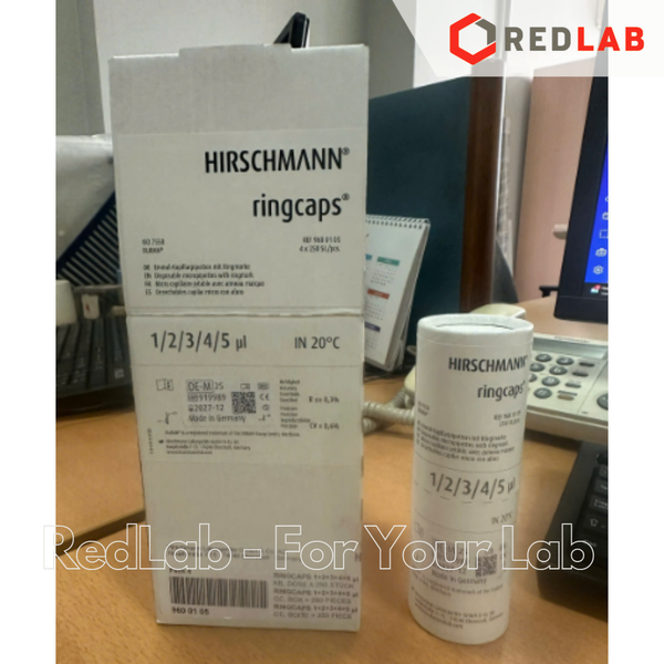 Ống mao quản chấm sắc ký 1+2+3+4+5µl dài 125mm HIRSCHMANN ringcaps 9600105 (hộp 250 cái) có VAT