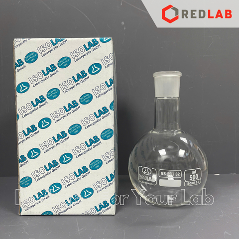 Bình cầu đáy bằng cổ nhám ISOLAB 50 100 250 500 1000 2000 ml - 19/26 24/29 29/32, có VAT