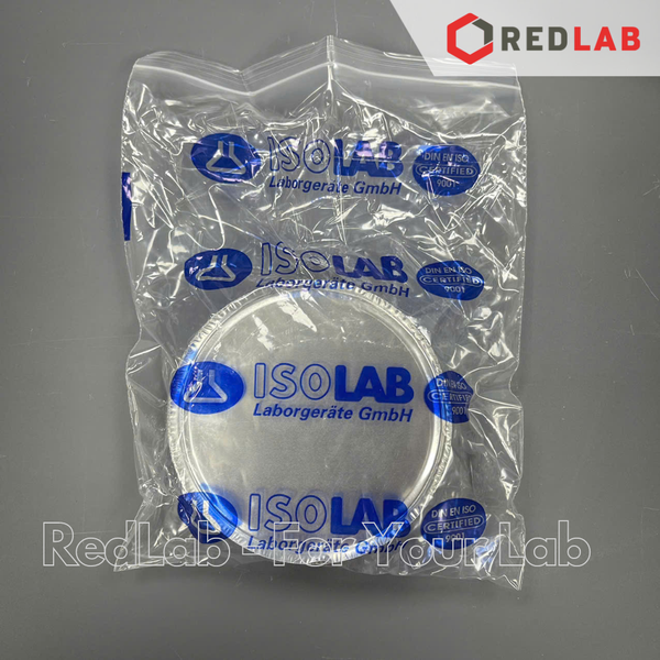 Đĩa cân nhôm Ø 100mm cao 6mm ISOLAB 037.25.100 (hộp 50 cái) dùng cho cân cân sấy ẩm, aluminum weighing dish, có VAT