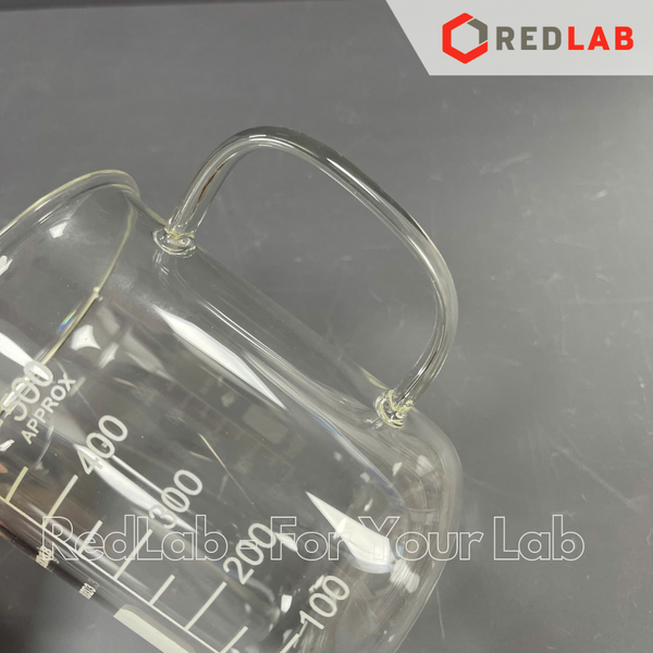 Cốc đốt thuỷ tinh có tay cầm GENLAB 250 500 1000 2000 ml, beaker thí nghiệm có quai chịu nhiệt, có VAT