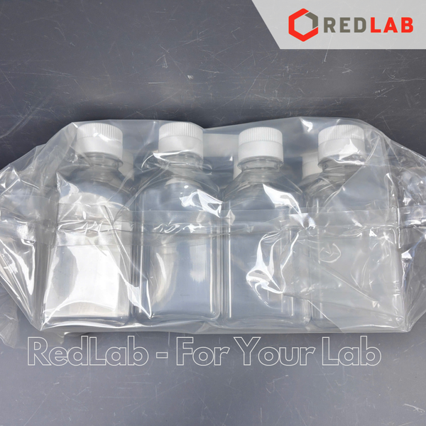 Chai nhựa PET dạng vuông NEST 60 125 250 500 ml, Bulk sterile (gói  4 / 6 / 8 cái) chia vạch nổi trắng, có VAT