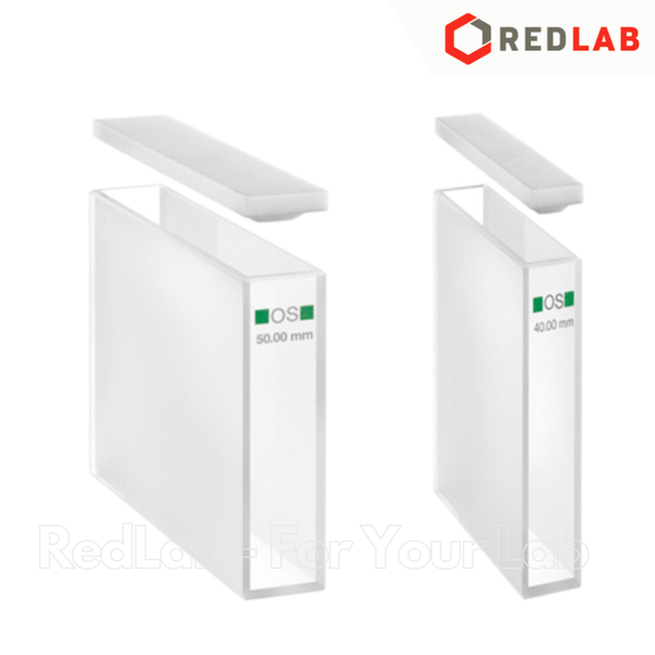 Cuvet thuỷ tinh HELLMA 100-OS 10 20 40 50 100 mm, bước sóng 320nm-2500nm, dùng đựng mẫu cho máy quang phổ, có VAT