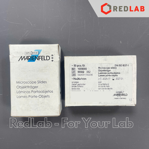 Lam kính trơn / nhám 76x26mm MARIENFELD microscope slide 1005000 / 1005200 (hộp 50 cái) dày ~1mm, có VAT