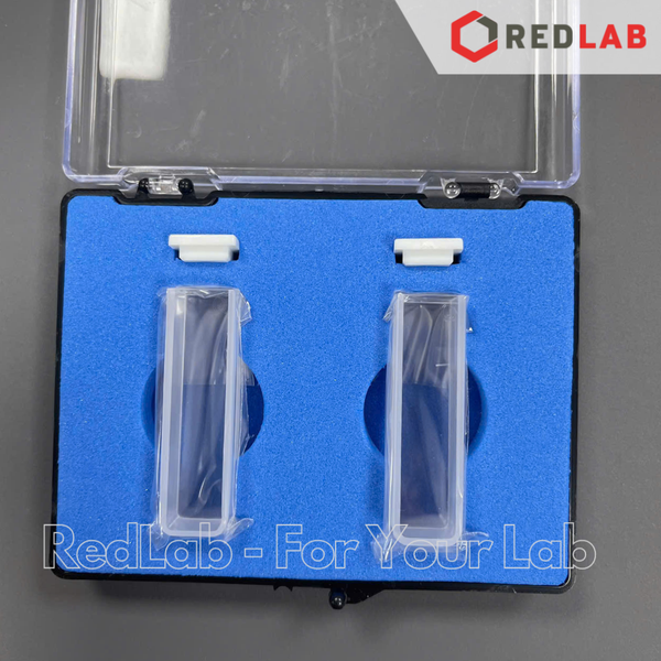 Cuvette thạch anh 10 20 30 40 50 mm LABOMED bước sóng 190-2500nm, Quartz cuvette (Standard Cell with lid) có VAT