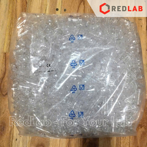 [Gói 1000 cái] Cuvet nhựa PS (Hitachi sample cups) 3ml Ø17x38mm APTACA 5901, dùng cho máy quang phổ (chưa gồm nắp) có VAT