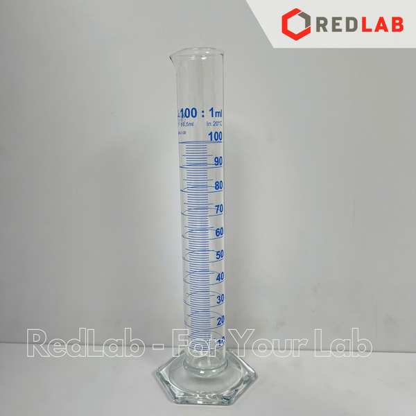 Ống đong thủy tinh SIMAX Class A 5 10 25 50 100 250 500 1000 ml, đế lục giác, vạch xanh, Measuring Cylinder, có VAT