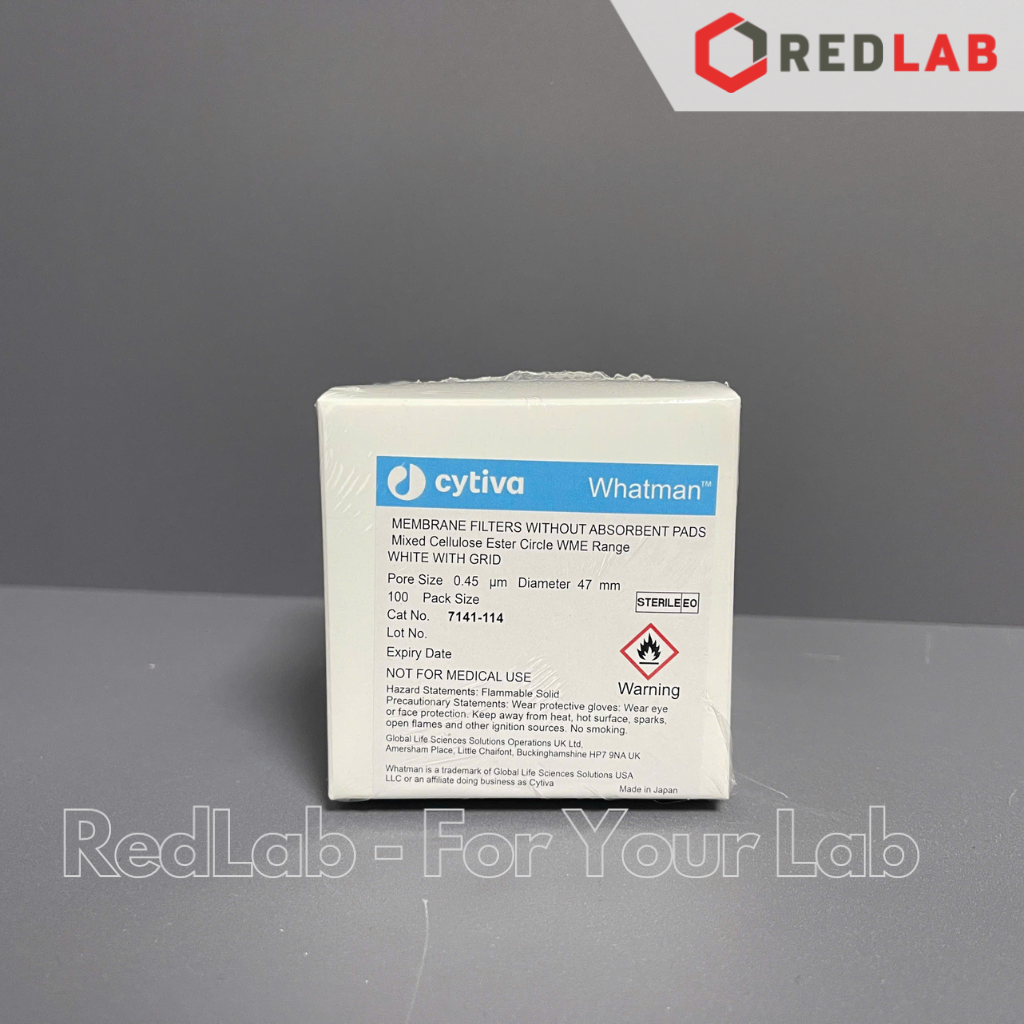Màng lọc vi sinh MCE (Cenluloz Nitrate) 47mm 0.45um WHATMAN tiệt trùng từng tờ, kẻ sọc, không pad (hộp 100 tờ) có VAT