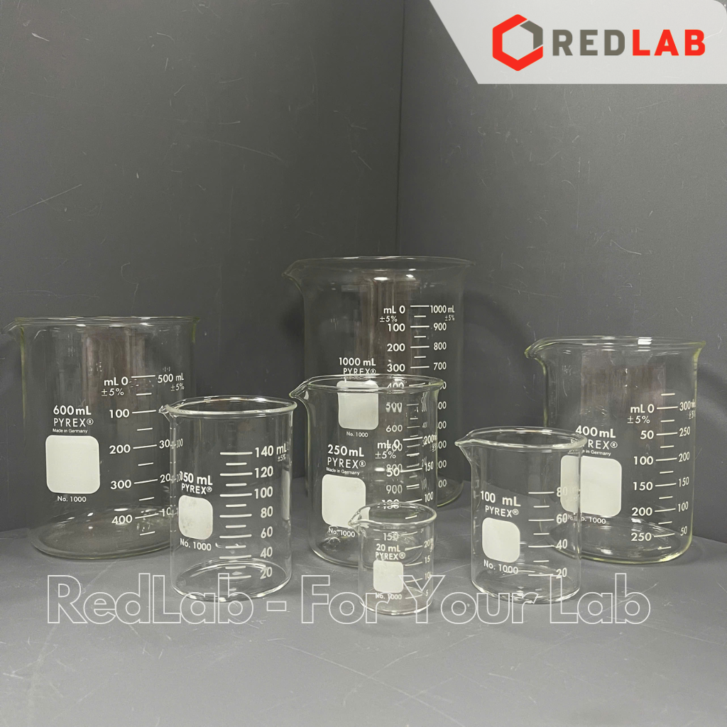 Cốc thấp thành PYREX Class A 10 20 30 50 100 150 250 400 600 ml 1L 2L 3L 4L Beaker ASTM thuỷ tinh Borosilicate, có VAT