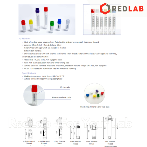 Lọ trữ lạnh 5ml chân sao BIOLOGIX 88-650X nhựa PP, chịu nhiệt -196°C đến 121°C, Bulk sterile Cryotube (gói 25 cái) có VAT