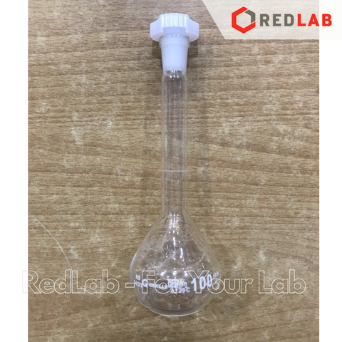 Bình định mức trắng nút nhựa GENLAB 5 10 20 25 50 100 200 250 500 1000 2000 ml, dùng định mức mẫu thí nghiệm, có VAT