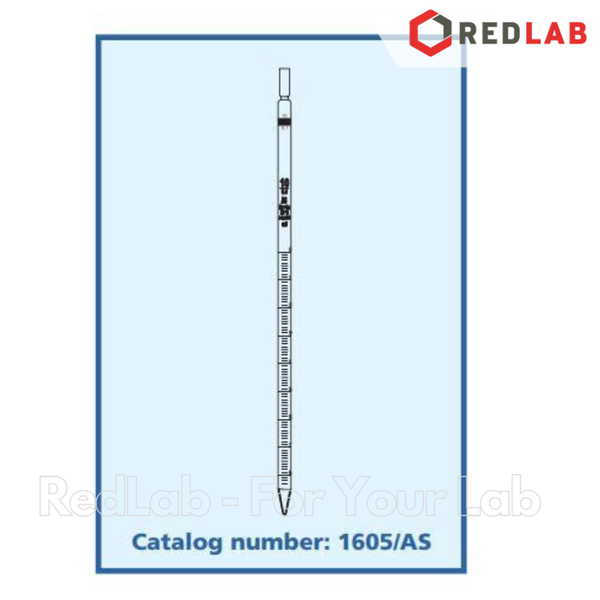 Pipet thẳng vạch nâu WERTLAB Class AS 1 2 5 10 20 25 ml, zero trên đỉnh, ống hút thủy tinh kẻ vạch thí nghiệm, có VAT