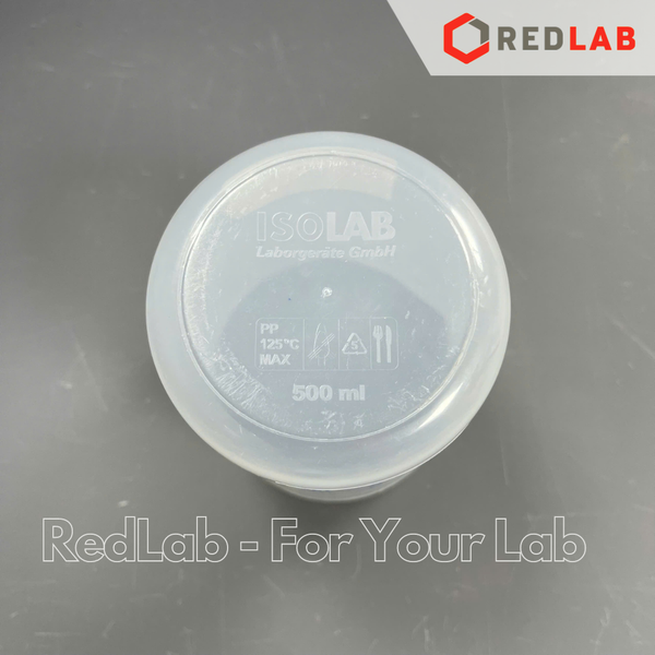 Ca nhựa PP không quai vạch sơn xanh ISOLAB 50 100 250 500 1000 2000 ml, cốc đong hóa chất chịu nhiệt, có VAT