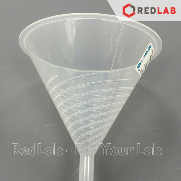 Phễu nhựa PP có gân ISOLAB Ø 40 60 80 100 120 150 mm, plastic ribbed funnel, có VAT