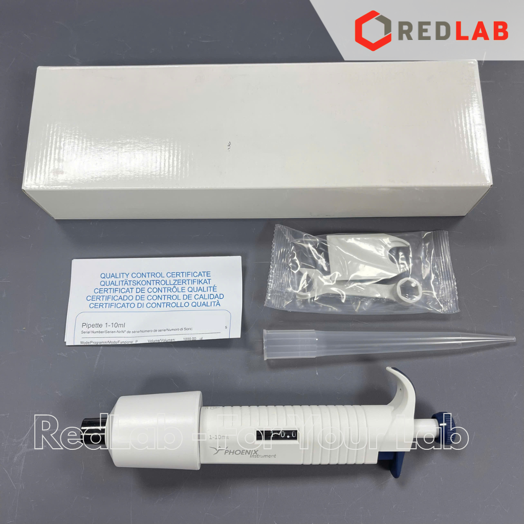 Micropipet đơn kênh PHOENIX Instrument 0.1-2.5 0.5-10 2-20 5-50 10-100 20-200 ul, 0.1-1 0.5-5 1-10 ml, có VAT