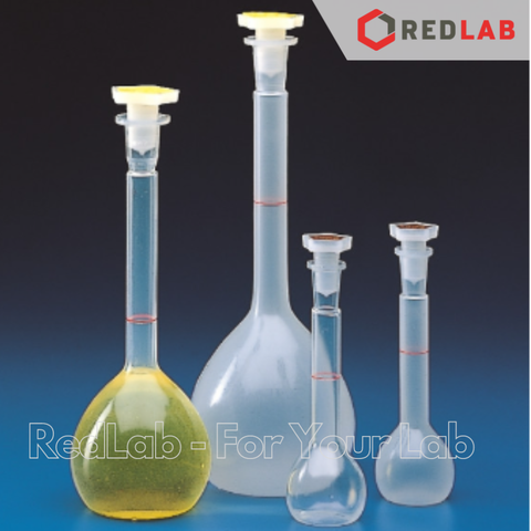 Bình định mức nhựa PP trắng KARTELL 25 50 100 250 500 1000 ml, plastic volumetric flasks, có VAT