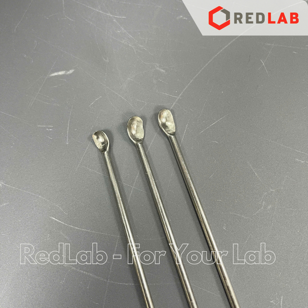 Bộ 3 thìa xúc hóa chất micro inox ONELAB dài 22cm đầu tròn, nhọn, dẹt, thìa cân, muỗng múc mẫu thí nghiệm, có VAT