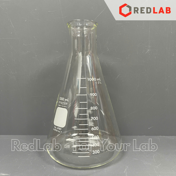 Bình tam giác cổ hẹp PYREX Class A  50 125 250 300 500 ml 1L 2L 4L Erlen, ASTM thuỷ tinh Borosilicate, có VAT