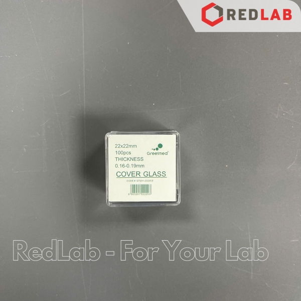 Lamen kính hiển vi GREETMED 22x22mm dày 0.16-0.19mm (hộp 100 cái) lammel / cover glass, có VAT
