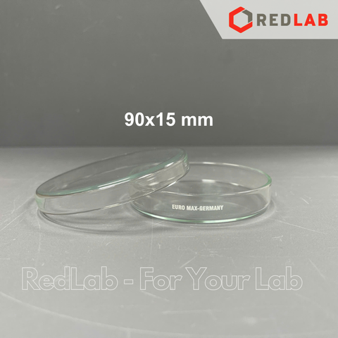 Đĩa petri thủy tinh EUROMAX 60x15 80x15 90x15 100x15 100x20 120x20 mm, dùng thí nghiệm vi sinh, gồm đĩa và nắp, có VAT
