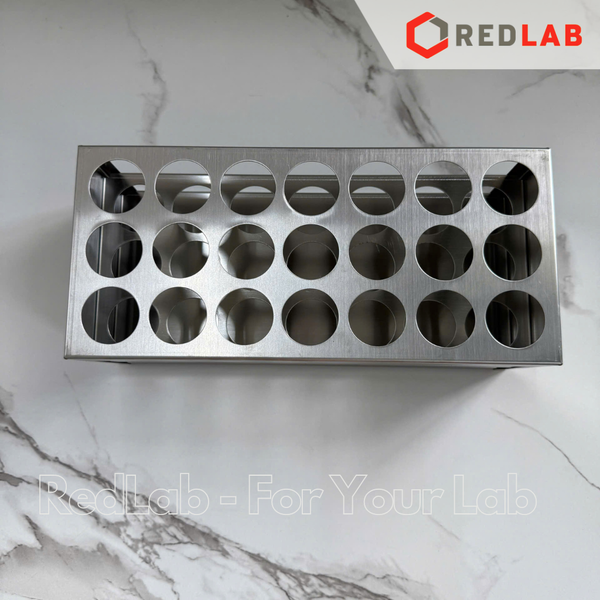 Giá đỡ ống nghiệm inox ONELAB 60 40 24 21 vị trí đựng ống nghiệm, ống ly tâm Ø 16 20 25 30 mm, có VAT