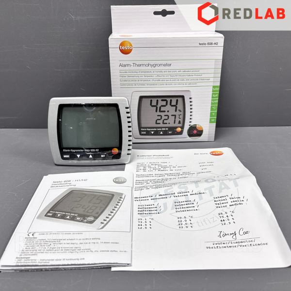 Máy đo nhiệt độ, độ ẩm TESTO 608 H2 (0560 6082) nhiệt ẩm kế -10 đến +70 °C, 2 đến 98 %RH, chính hãng, có VAT