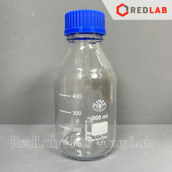 Chai trung tính trắng SIMAX Class A 50 100 150 250 500 ml, 1 2 5 10 20 L nắp vặn PP xanh GL 32 45, có VAT