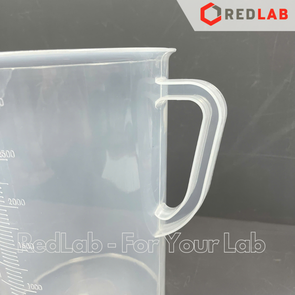 Ca nhựa Education có quai vạch nổi trắng ONELAB 100 250 500 1000 2000 3000 5000 ml, cốc đong thí nghiệm, có VAT