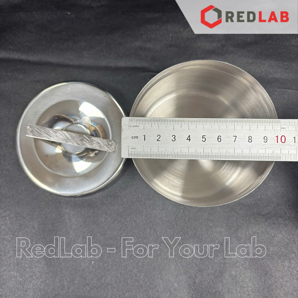 Hộp lưu mẫu inox, hộp gòn đúc Ø 7.5 8.5 10 cm dùng trong lab thí nghiệm, nghiên cứu, spa, có VAT