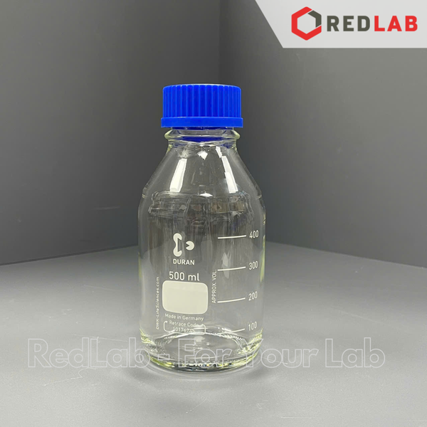 Chai trung tính trắng DURAN Class A 25 50 100 150 250 500 750 ml, 1 2 3.5 5 L nắp vặn PP xanh GL 25 32 45, có VAT