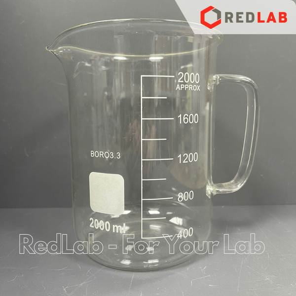 Cốc đốt thuỷ tinh có tay cầm ONELAB 250 500 1000 2000 ml, beaker thí nghiệm có quai chịu nhiệt, có VAT