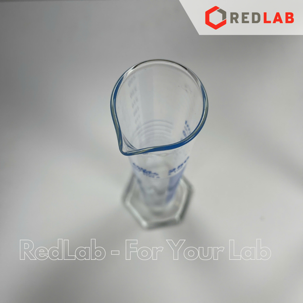 Ống đong thủy tinh SIMAX Class A 5 10 25 50 100 250 500 1000 ml, đế lục giác, vạch xanh, Measuring Cylinder, có VAT