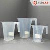 Ca nhựa PP có quai nửa vạch nổi trắng ISOLAB 250 500 1000 2000 3000 ml, cốc đong mẫu thí nghiệm, beakers with handle, có VAT