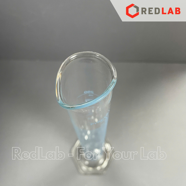 Ống đong thuỷ tinh PYREX Class A 10 25 50 100 250 500 ml, đế lục giác chia vạch xanh, thuỷ tinh Borosilicate, có VAT