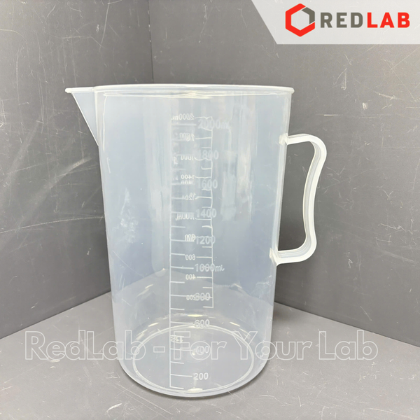 Ca nhựa Education có quai vạch nổi trắng ONELAB 100 250 500 1000 2000 3000 5000 ml, cốc đong thí nghiệm, có VAT