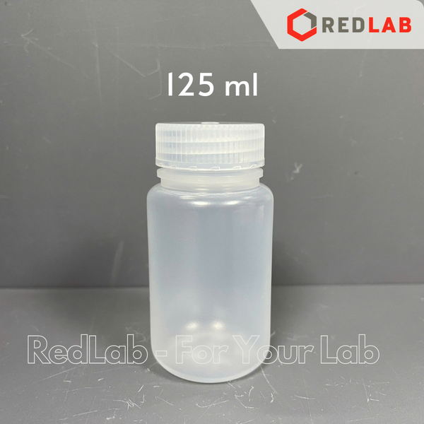 Chai nhựa PP trắng miệng rộng ONELAB 30 60 125 250 500 ml 1 2 L, chịu nhiệt tối đa 140°C, đựng mẫu thí nghiệm, có VAT