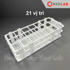 Giá đỡ ống nghiệm nhựa ONELAB nhiều vị trí đựng ống nghiệm, ống ly tâm Ø 13 16 20 25 30 mm, có VAT