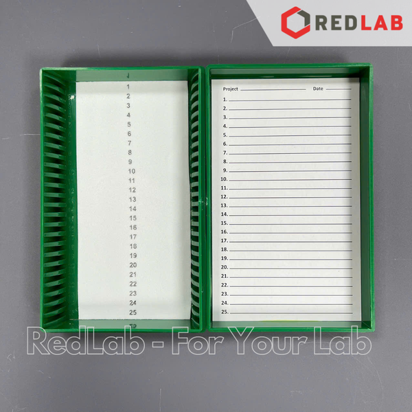 Hộp đựng lam kính hiển vi 25 vị trí BIOLOGIX 41-5025 cho lam 25×75mm, Slide Storage Boxes, nhựa ABS, có VAT