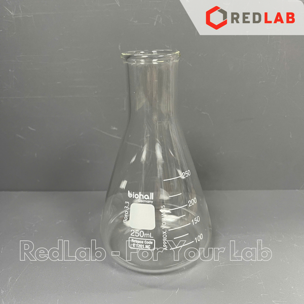 Bình tam giác miệng hẹp BIOHALL 125 150 250 300 500 1000 ml, bình nón - bình erlen MH, mark trắng, có VAT