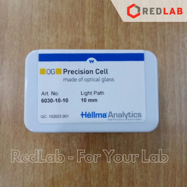 Cuvet thuỷ tinh HELLMA 6030-OG 10mm (6030-10-10) bước sóng 360nm-2500nm, dùng đựng mẫu cho máy quang phổ, có VAT