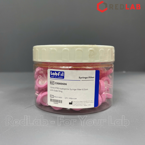 [Hộp 100 cái] Đầu lọc PTFE ưa nước hydrophilic Syringe filter Labfill ALWSCI 13mm / 25mm, lỗ lọc 0.22um / 0 45um, dùng cho sắc ký HPLC, có VAT