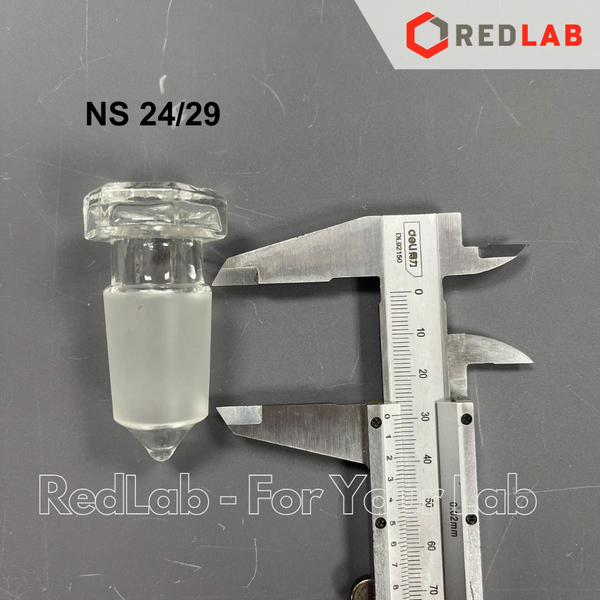 Nút thủy tinh nhám lục giác BIOHALL 10/19 14/23 19/26 24/29 29/32 34/35, dùng đậy tam giác, bình cầu thí nghiệm, có VAT