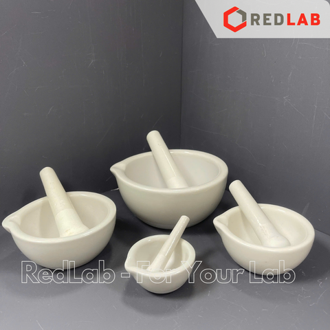 Bộ cối chày sứ ONELAB Ø 60 80 100 130 160 216 305 356 mm, dùng nghiền mẫu thí nghiệm, có VAT