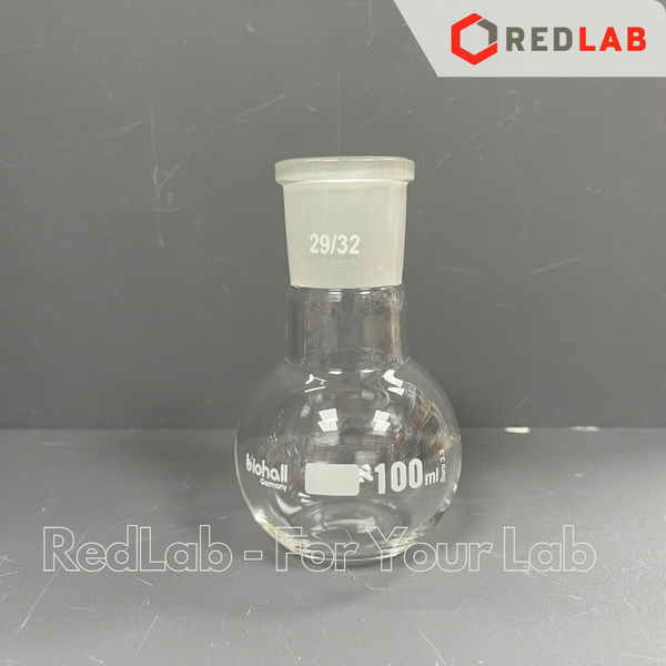 Bình cầu đáy bằng 1 cổ nhám BIOHALL 25 50 100 250 500 ml 1L 2L 3L 5L 10L 20L - 14/23 19/26 24/29 29/32 34/35 45/40 55/44, mark trắng, có VAT