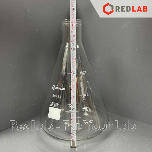 Bình tam giác miệng Hẹp GENLAB 50 100 150 250 500 1000 ml, 3L 5L 10L, bình nón / erlen thuỷ tinh đựng mẫu thí nghiệm, có VAT