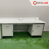 Bàn thí nghiệm có chậu rửa 3000x700x800mm (DxRxC), mặt bàn đá trắng sứ, khung inox, có VAT