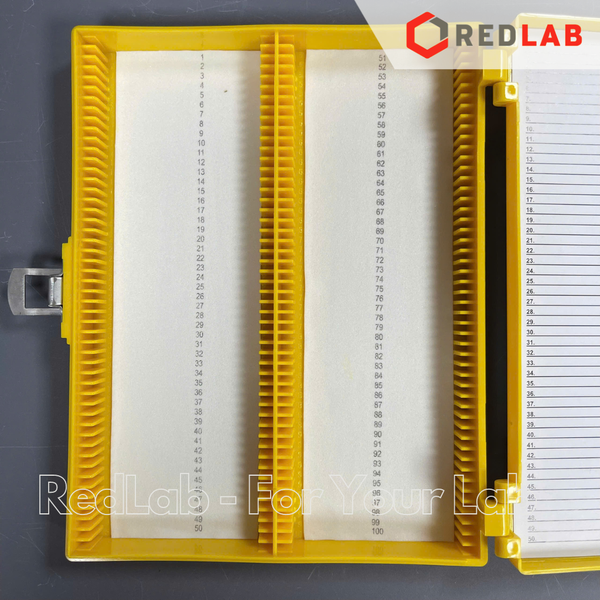 Hộp đựng lam kính hiển vi 100 vị trí BIOLOGIX 41-5100 cho lam 25×75mm, Slide Storage Boxes, nhựa ABS, có VAT