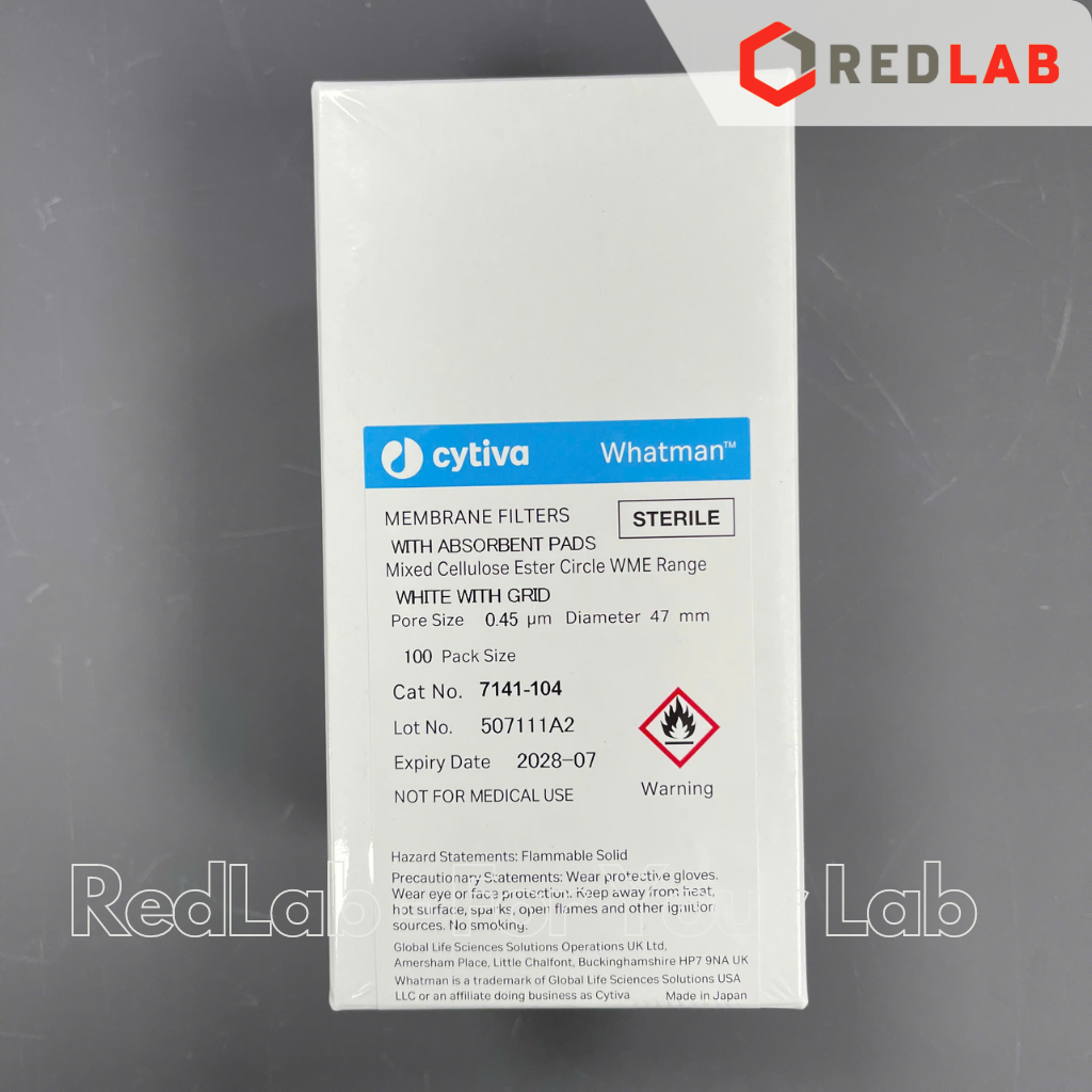 Màng lọc vi sinh MCE (Mix Celulose Ester) 47mm 0.45um WHATMAN tiệt trùng từng tờ, kẻ sọc (hộp 100 tờ) có VAT