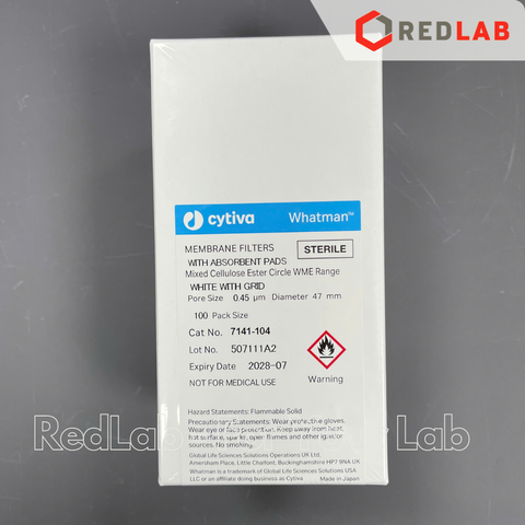 Màng lọc vi sinh MCE (Mix Celulose Ester) 47mm 0.45um WHATMAN tiệt trùng từng tờ, kẻ sọc (hộp 100 tờ) có VAT