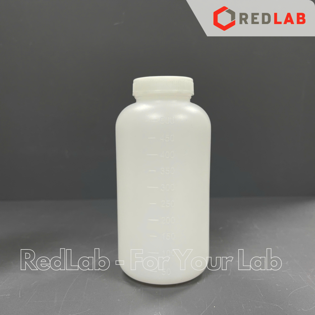 Chai nhựa PP trắng Việt Nam 500ml chia vạch nổi trắng, miệng rộng có nắp vặn và nắp đệm, có VAT